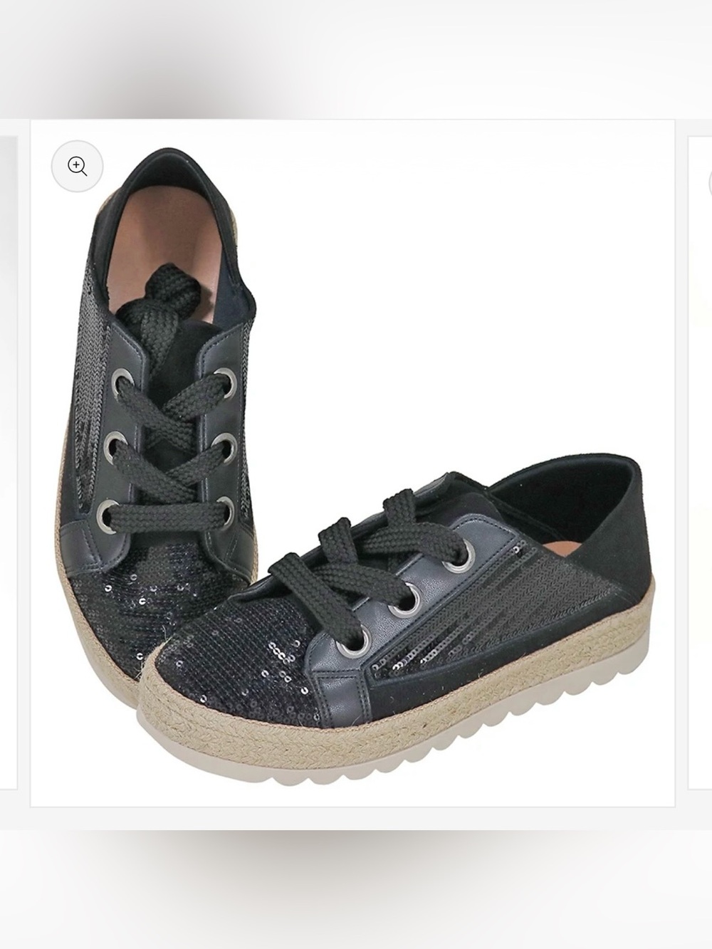EUC Love Rio Maisie Sequins Sneakers - Black-Sz 9